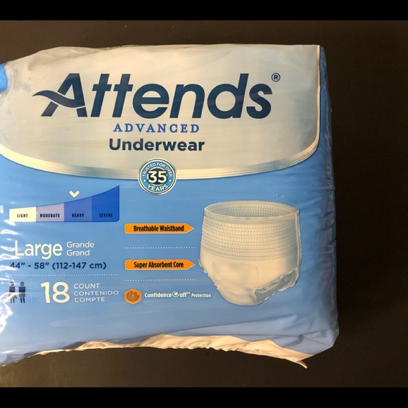 LOT OF 2 ~Attends Adult Underwear Size Large (18) - Picture 5 of 7